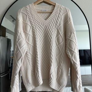 LIKE NEW - Aritzia Sunday’s Best - Peggy Cable Knit Sweater Merino Wool